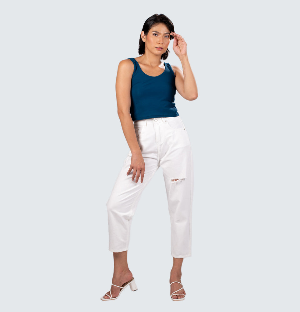 Clarisse White Ripped Jeans