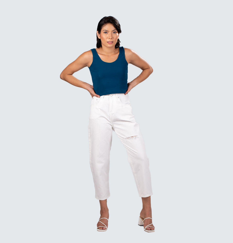 Clarisse White Ripped Jeans