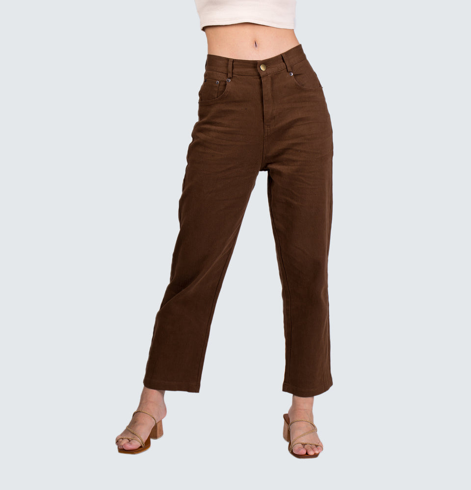 Quin Brown Straight Leg Pants