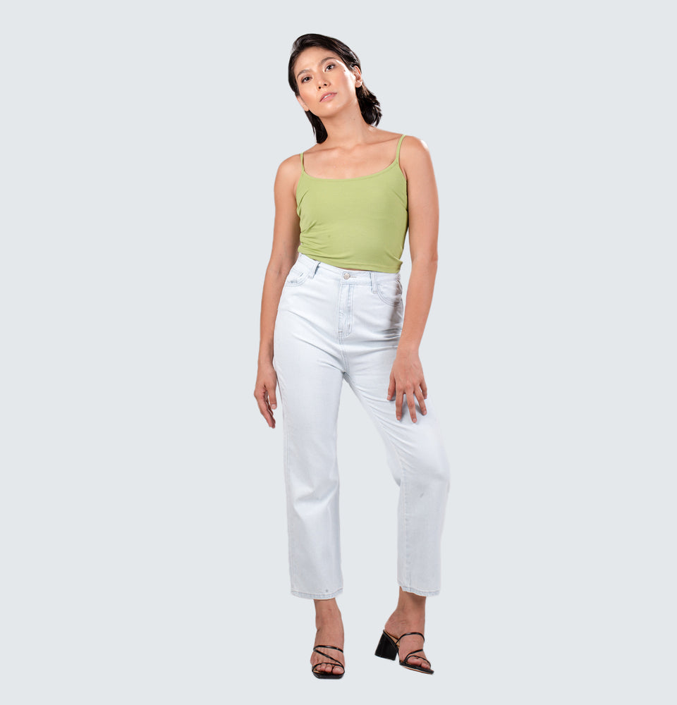 Faded Blue Straight Leg Jeans