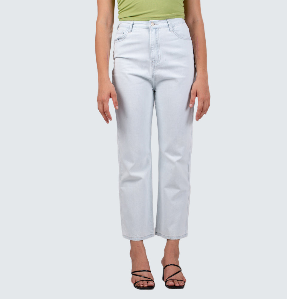Faded Blue Straight Leg Jeans