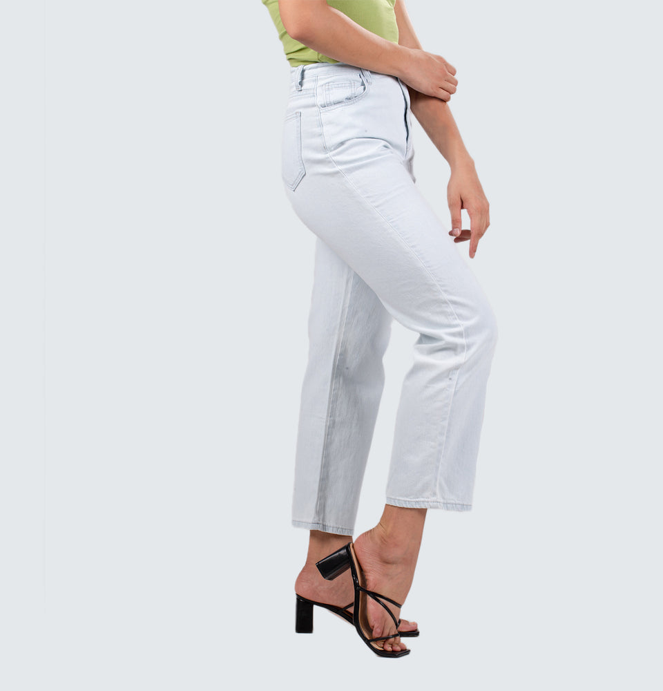 Faded Blue Straight Leg Jeans