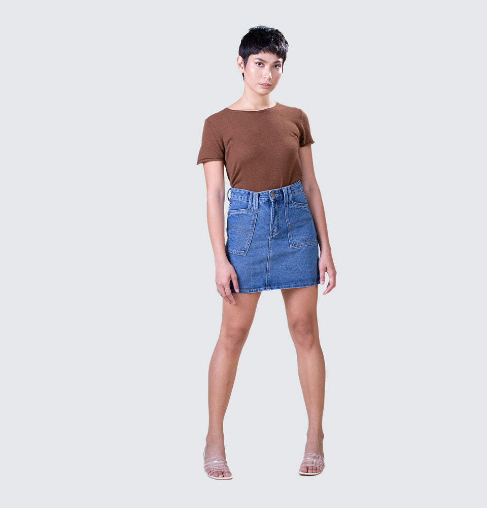 Wing Yan Denim Skirt - Mantou Clothing