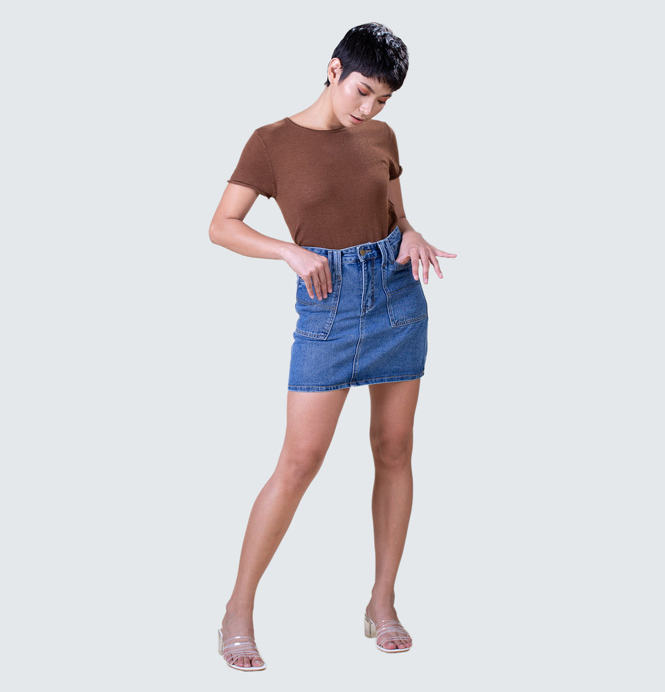 Wing Yan Denim Skirt - Mantou Clothing