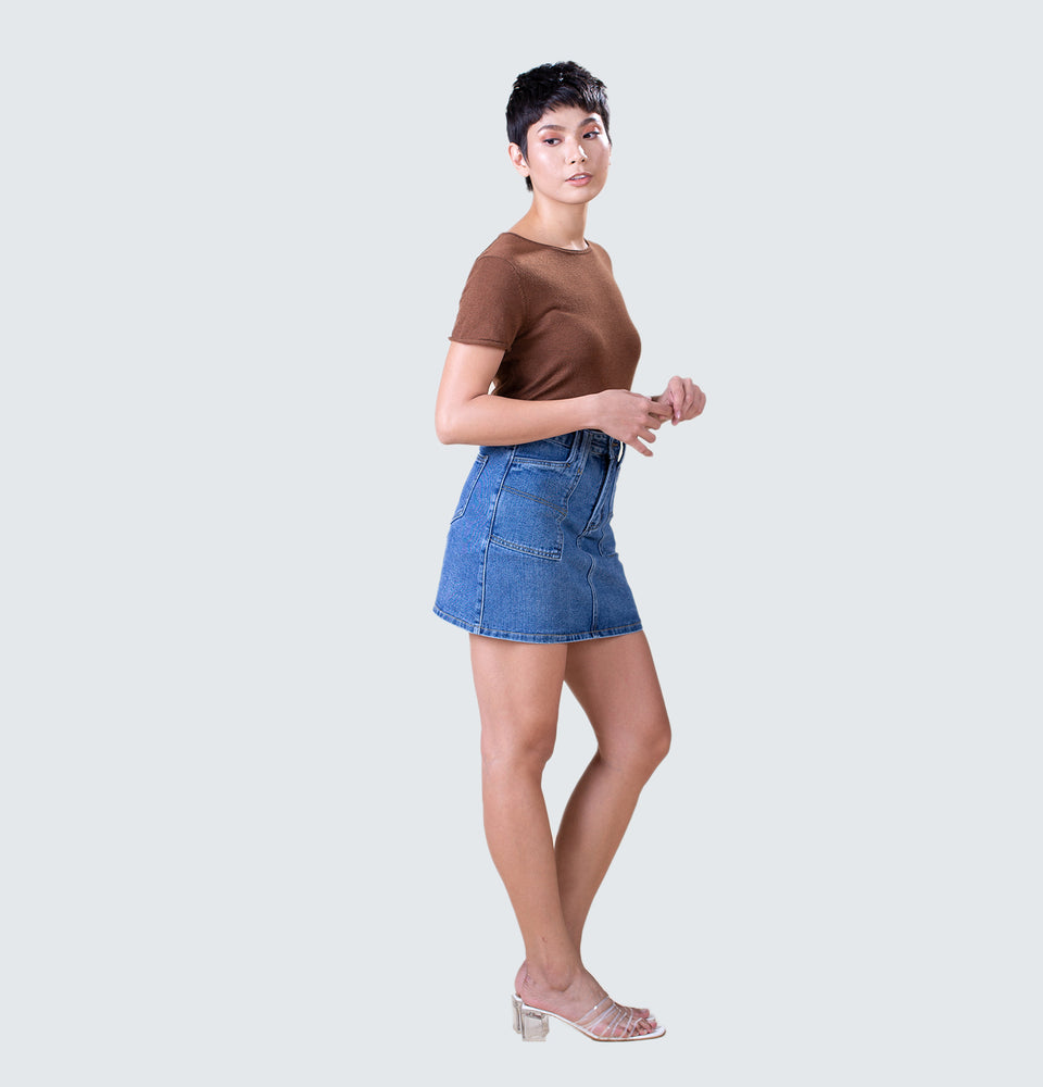 Wing Yan Denim Skirt - Mantou Clothing