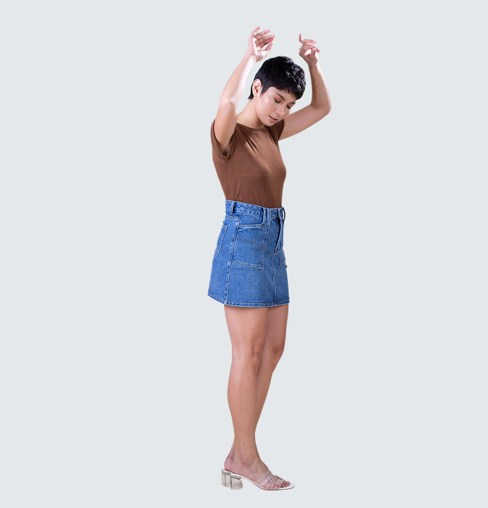Wing Yan Denim Skirt - Mantou Clothing