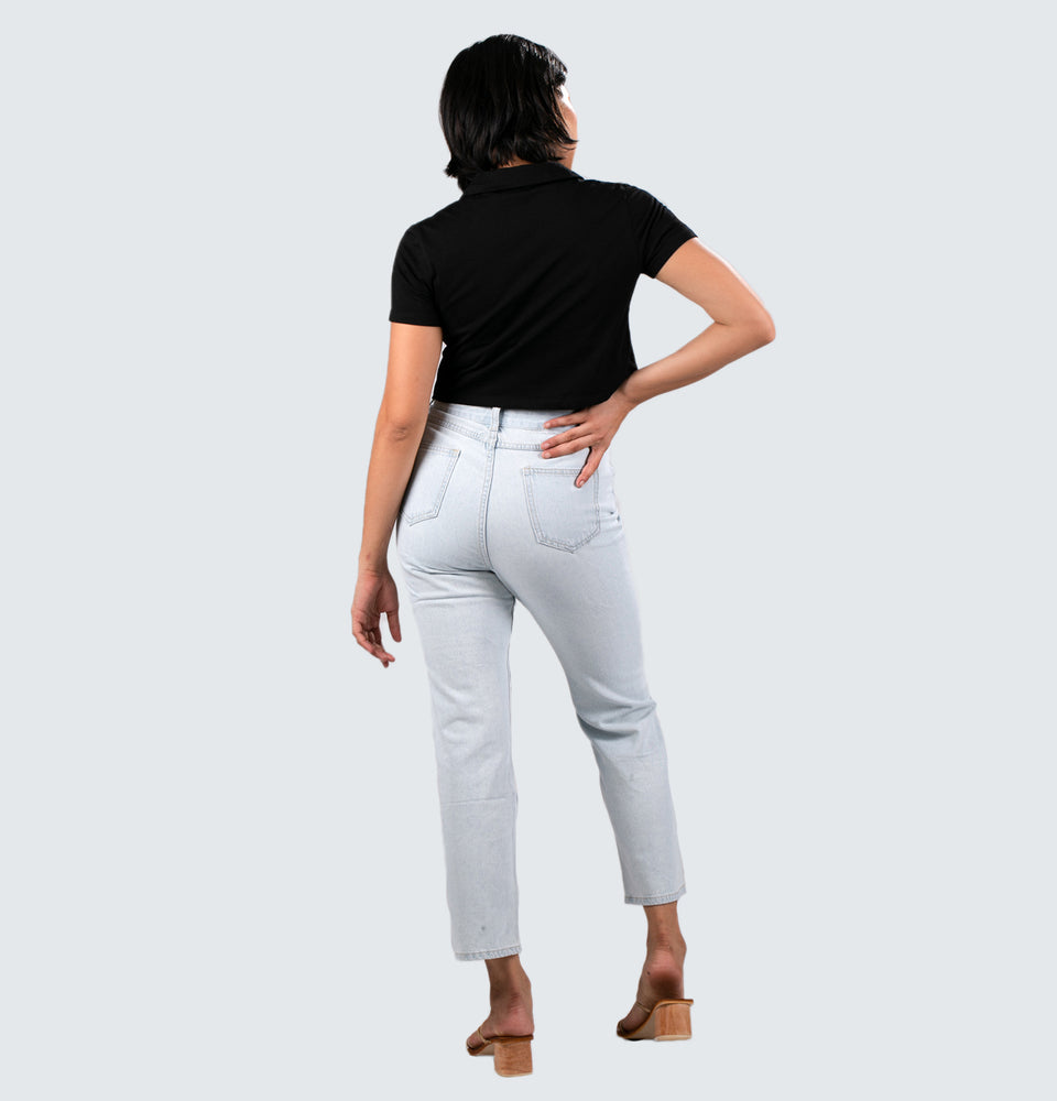 Straight Leg Ripped Jeans