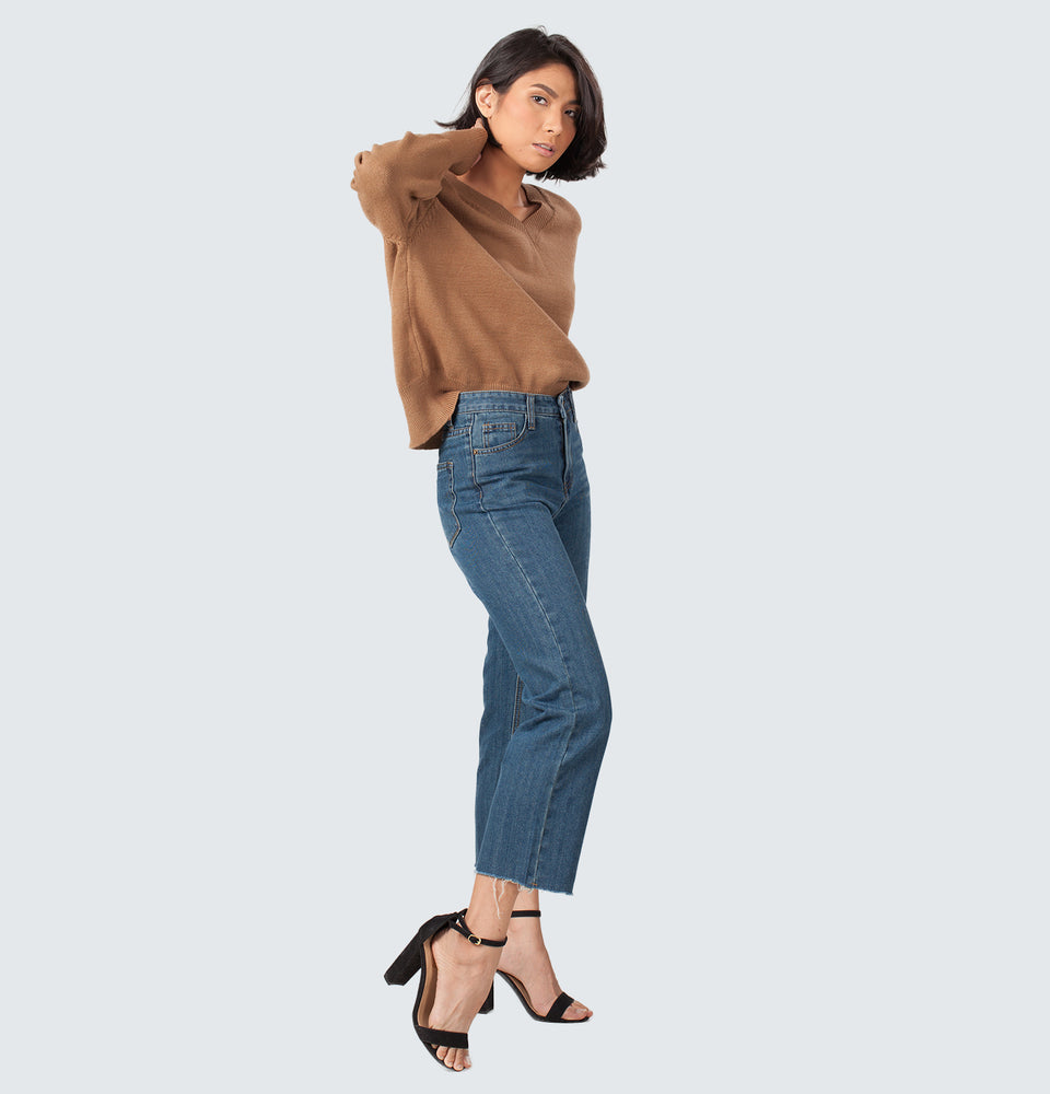 Hi-Rise Wide Leg Jeans - Mantou Clothing