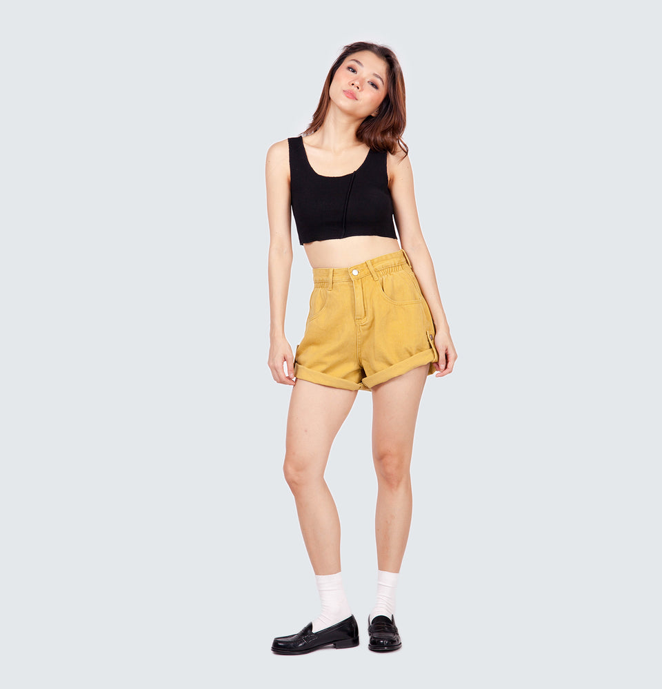 Alexis Mom Fit Baggy Denim Shorts
