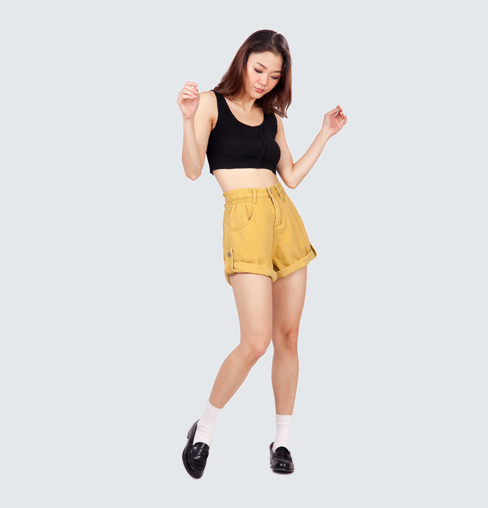 Alexis Mom Fit Baggy Denim Shorts