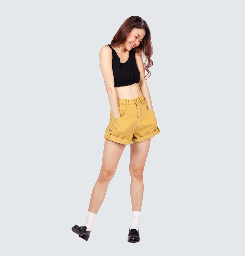 Alexis Mom Fit Baggy Denim Shorts