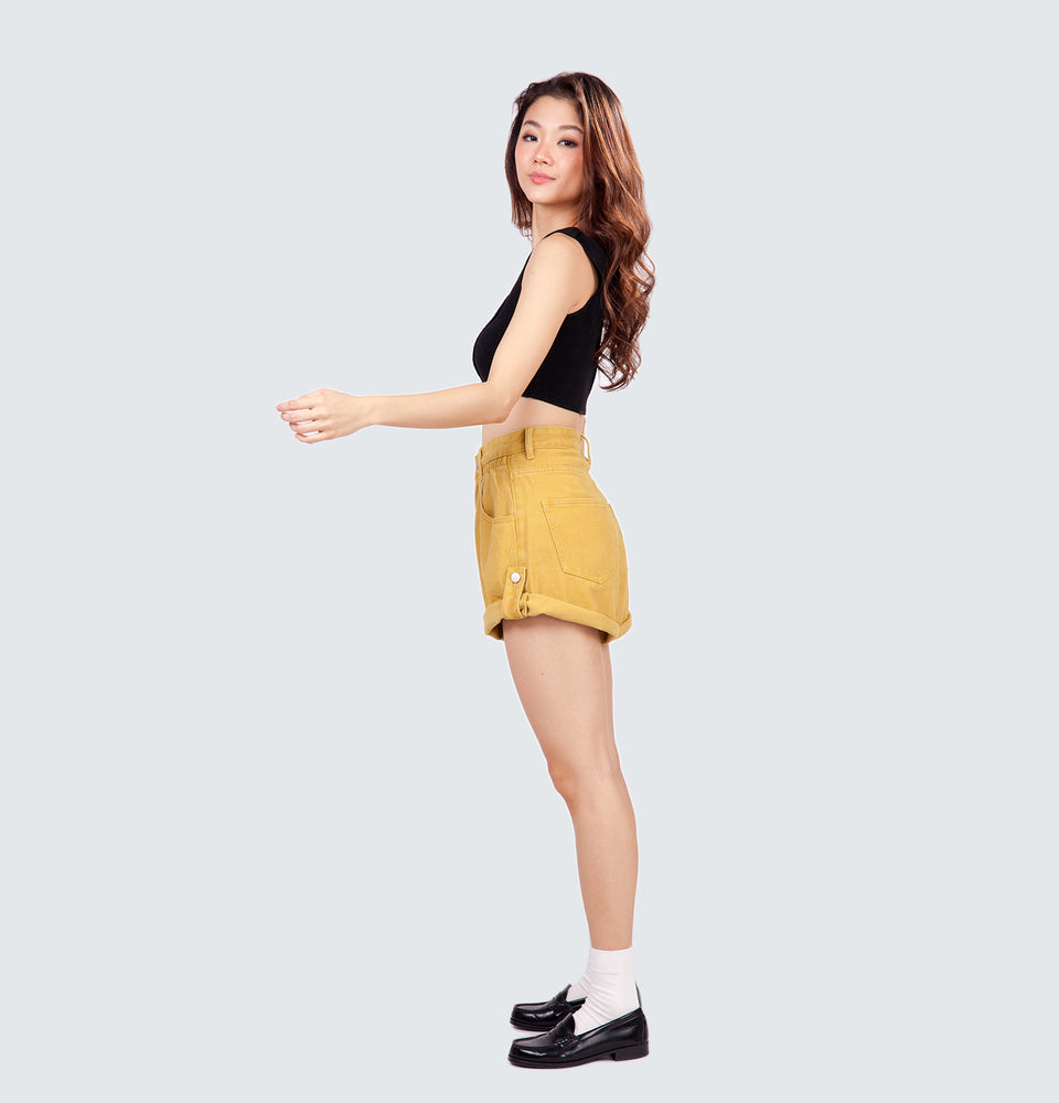 Alexis Mom Fit Baggy Denim Shorts
