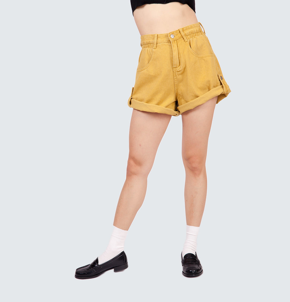 Alexis Mom Fit Baggy Denim Shorts