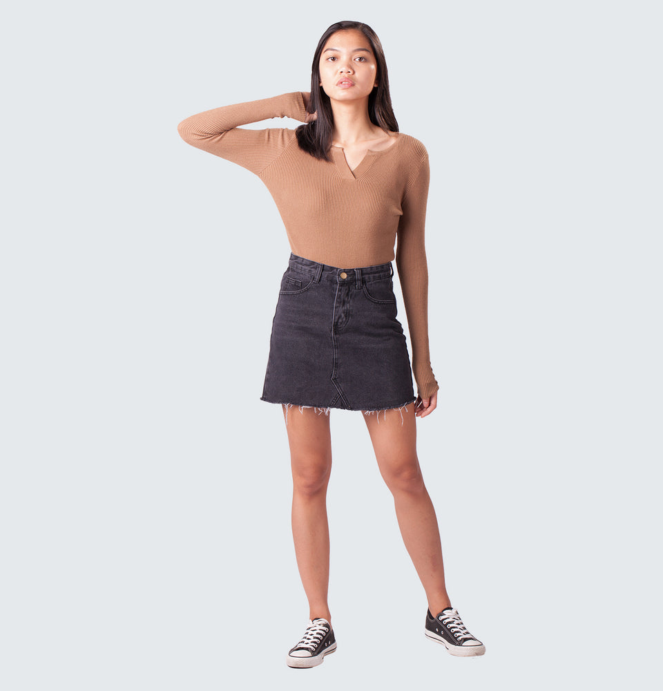 Basic Denim Skirt - Mantou Clothing