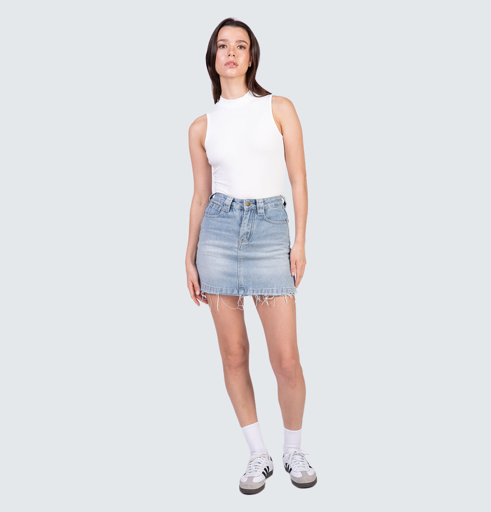 Dexie Denim Skirt with Inner Shorts