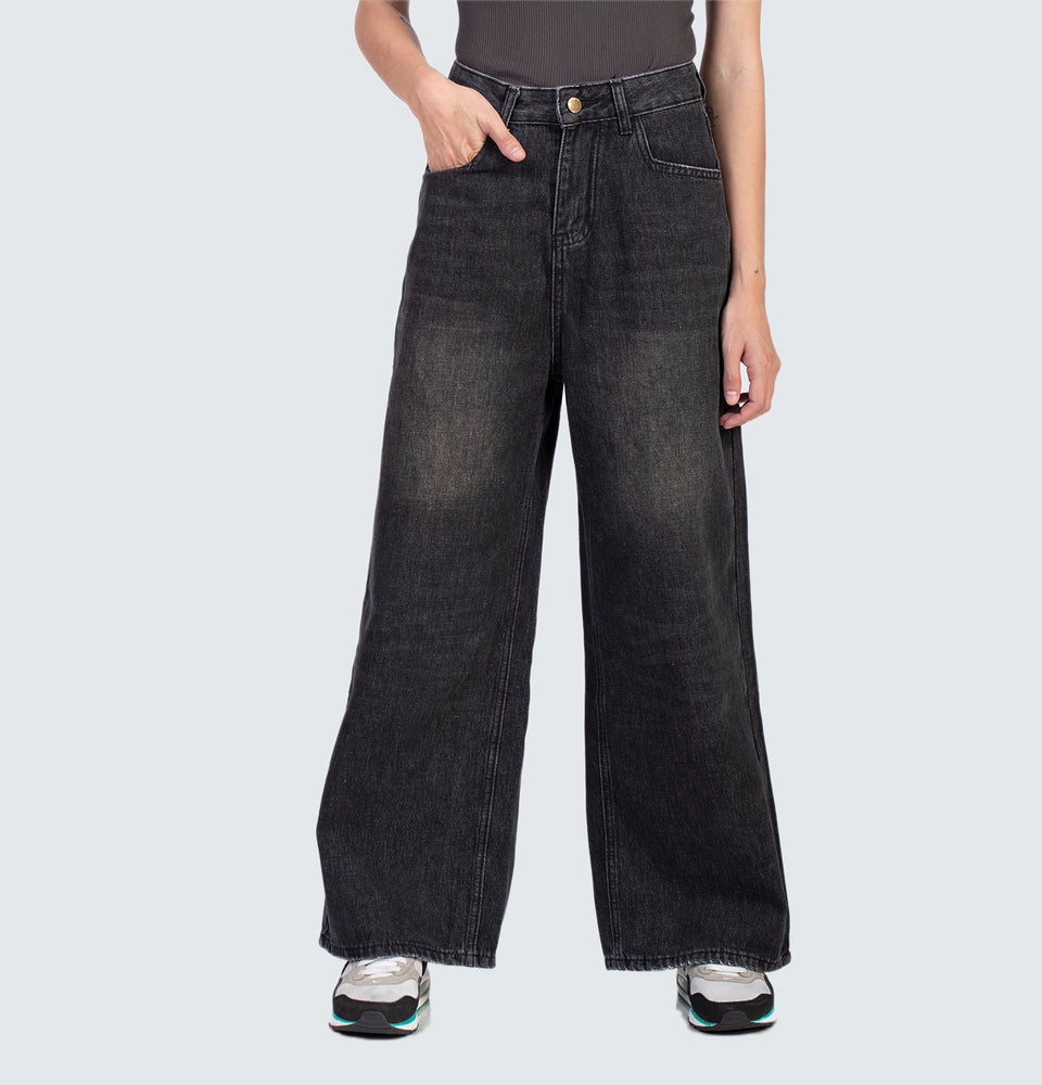 Coby Wide Leg Black Jeans