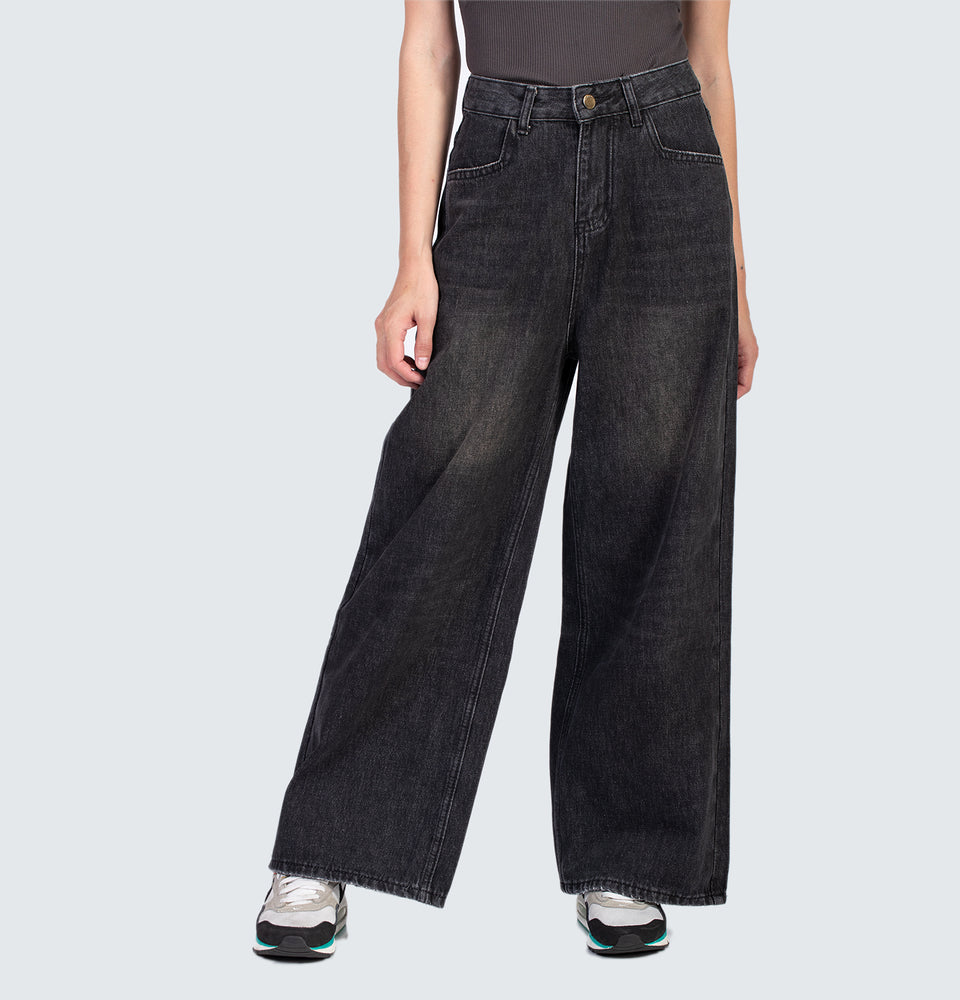 Coby Wide Leg Black Jeans