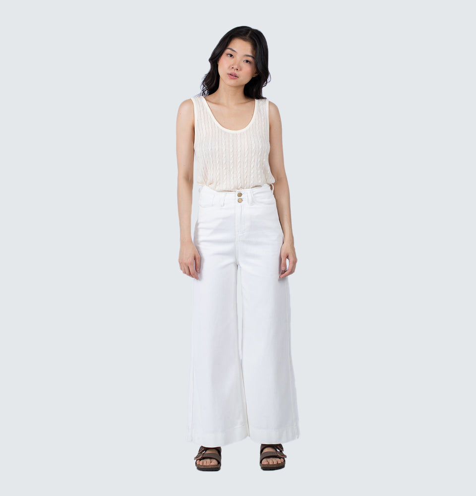 Lilla Wide Leg Double Button Jeans