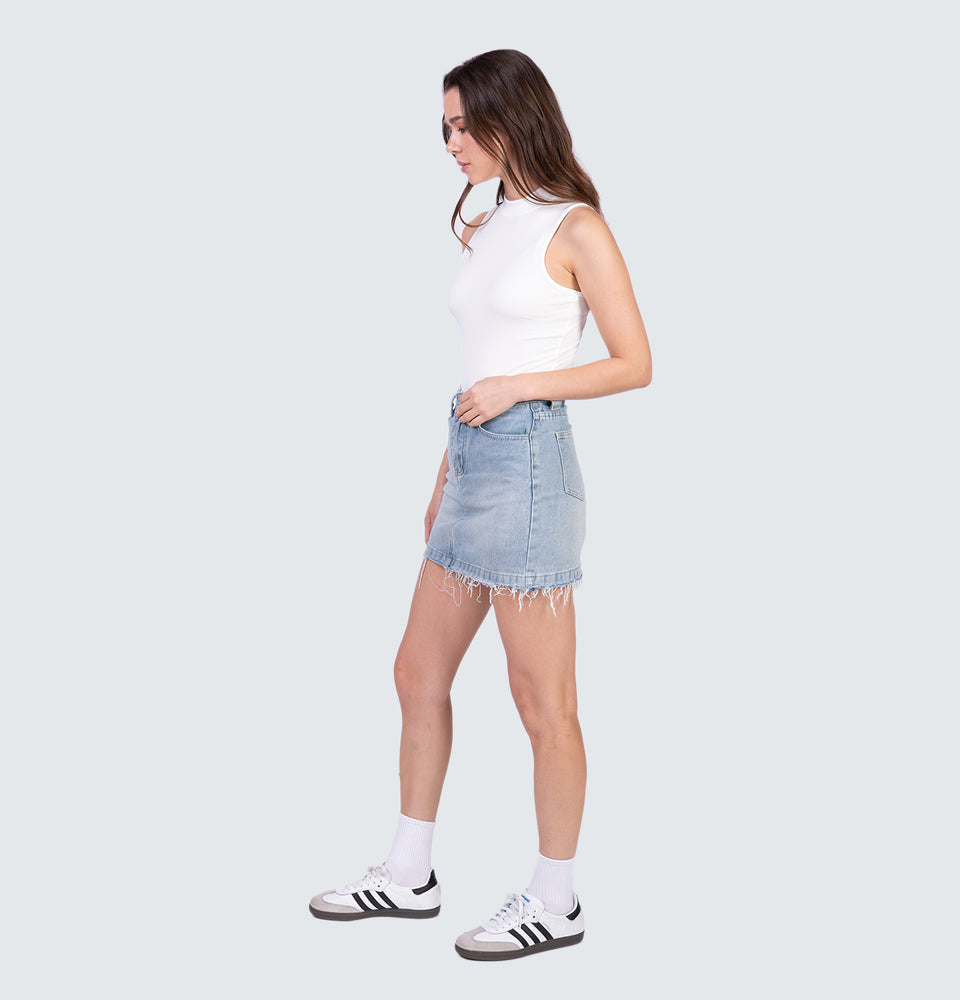 Dexie Denim Skirt with Inner Shorts