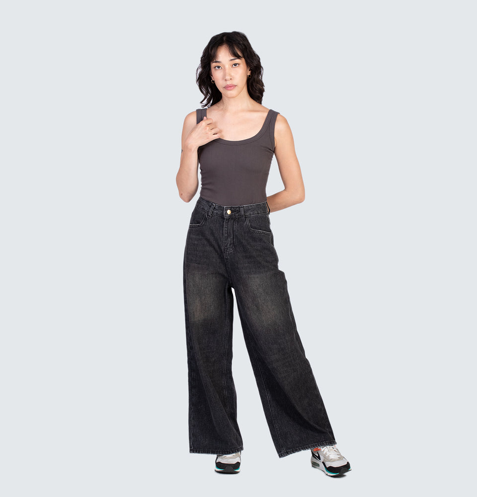 Coby Wide Leg Black Jeans