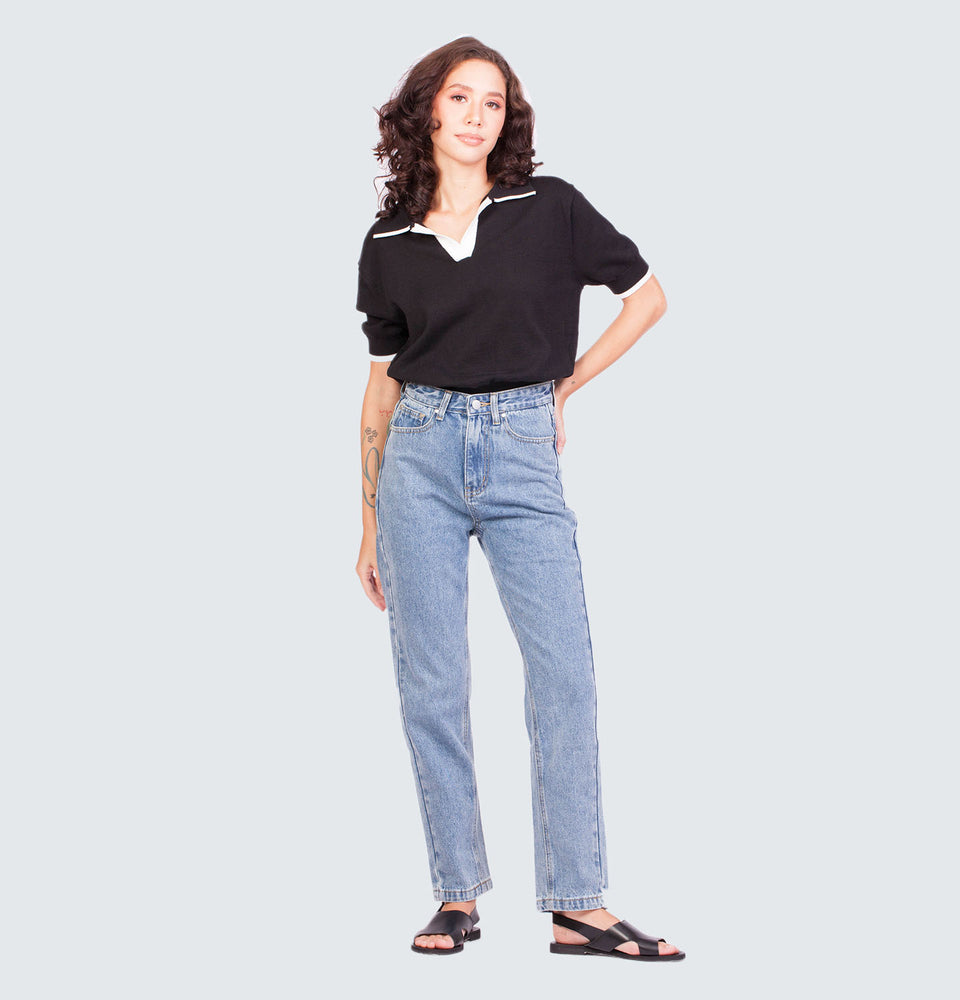 Lorraine Polo Top With Stretchable Waist