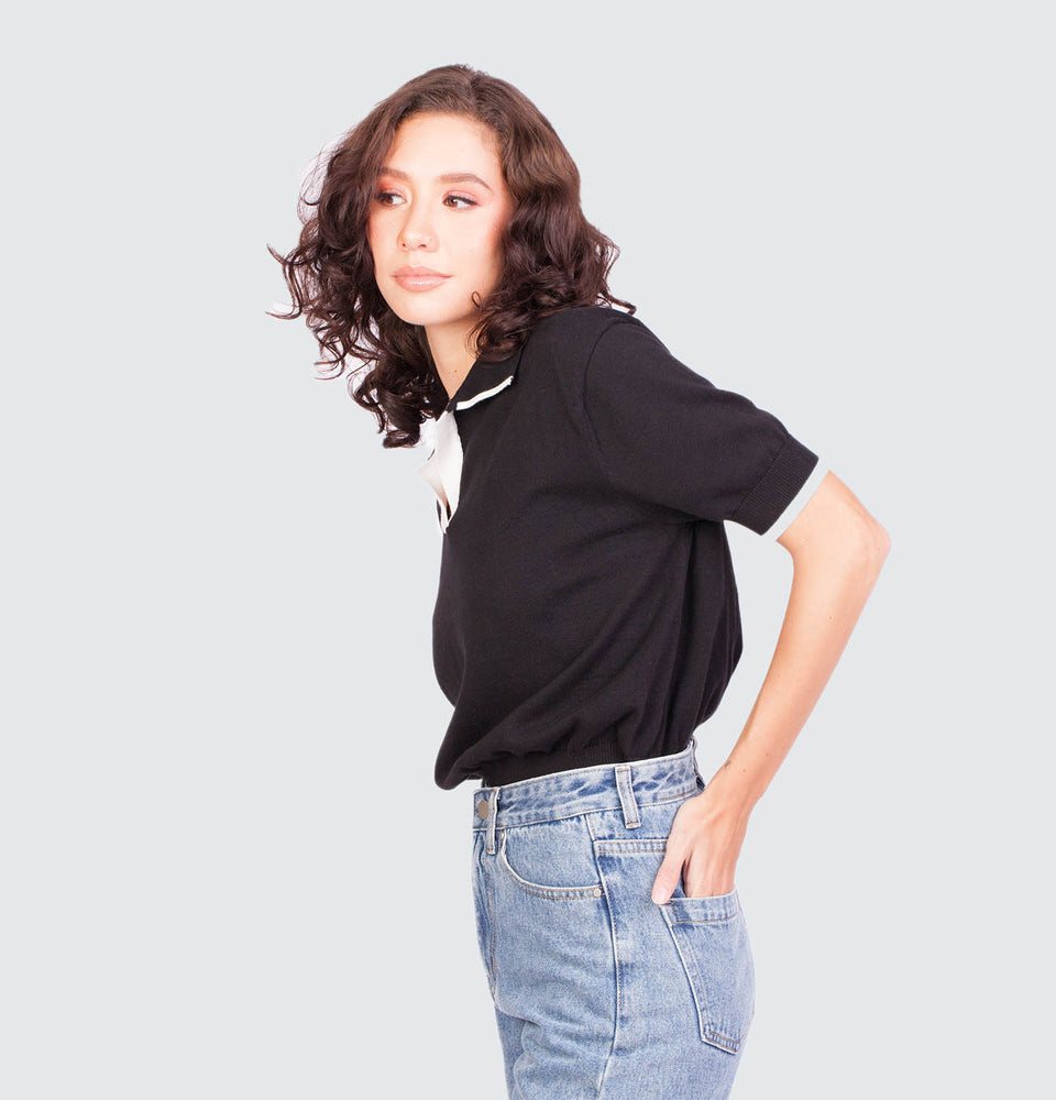 Lorraine Polo Top With Stretchable Waist
