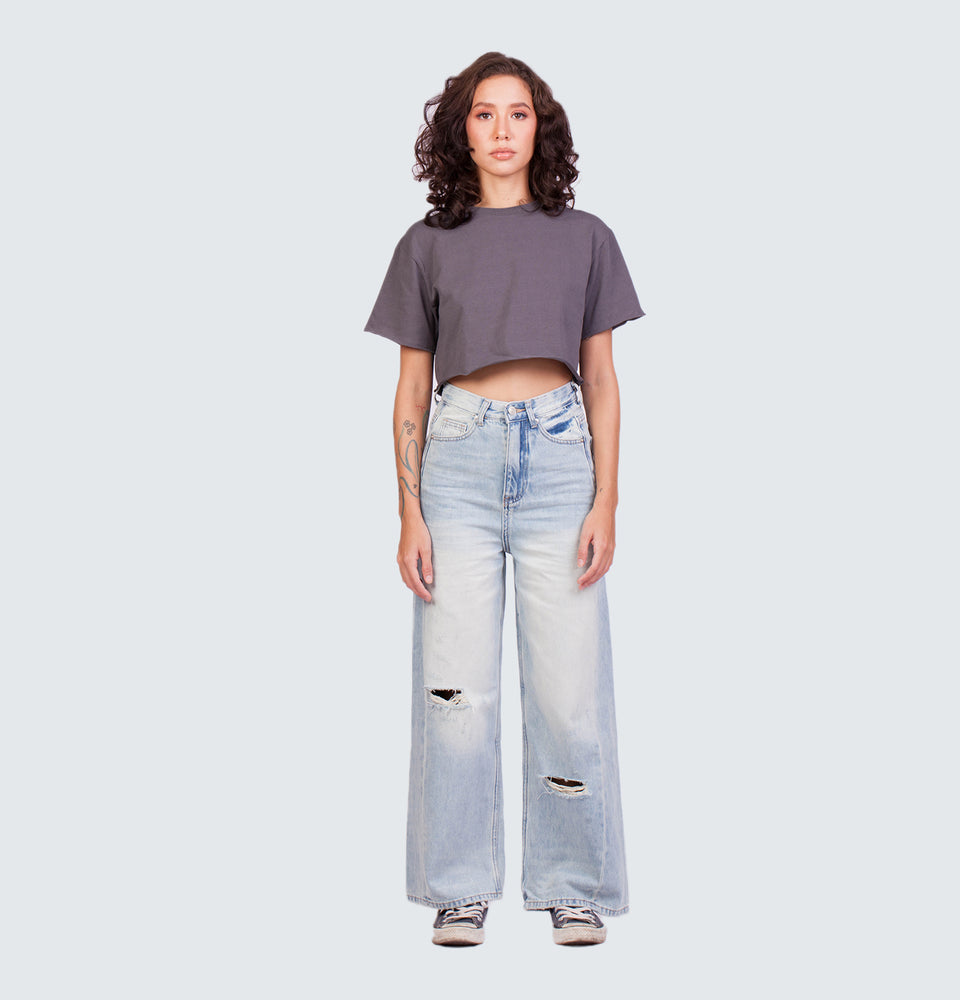 Piper Wide Leg Ripped Jeans