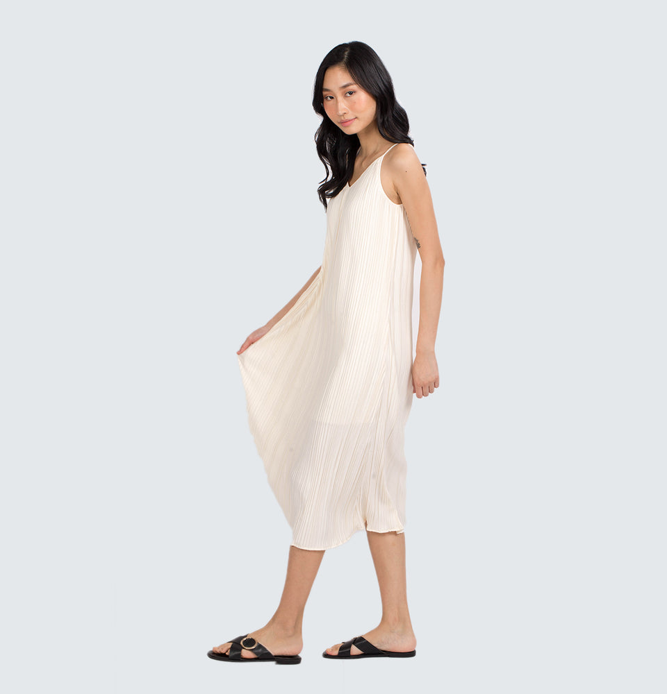 Aya Spaghetti Strap Pleated Dress