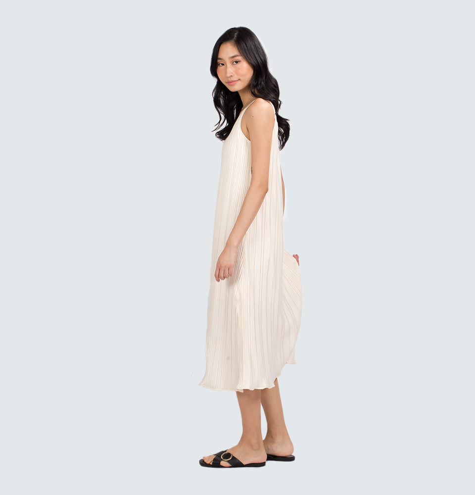 Aya Spaghetti Strap Pleated Dress