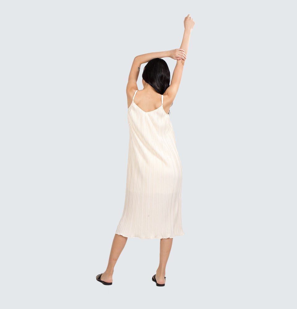 Aya Spaghetti Strap Pleated Dress