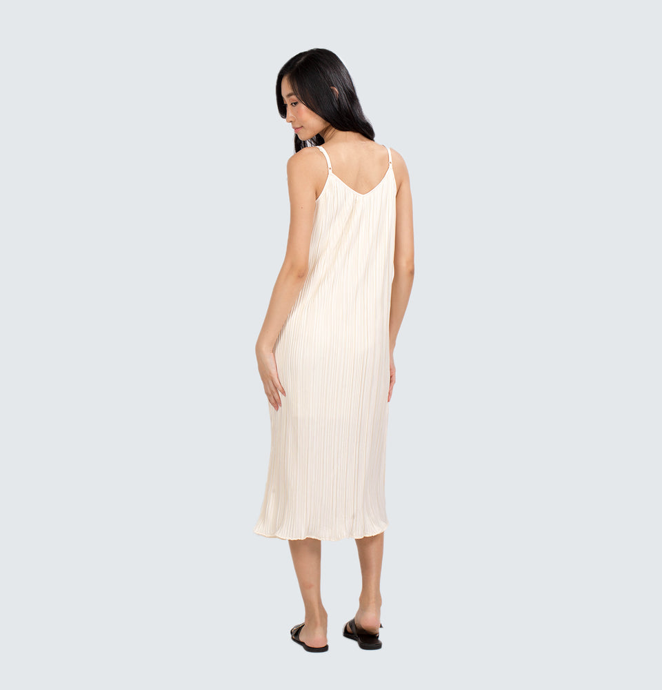 Aya Spaghetti Strap Pleated Dress