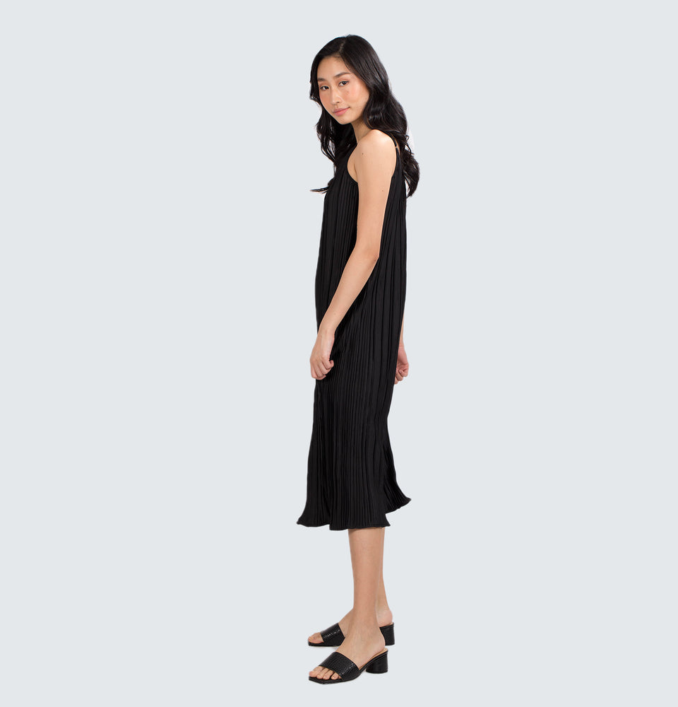 Aya Spaghetti Strap Pleated Dress