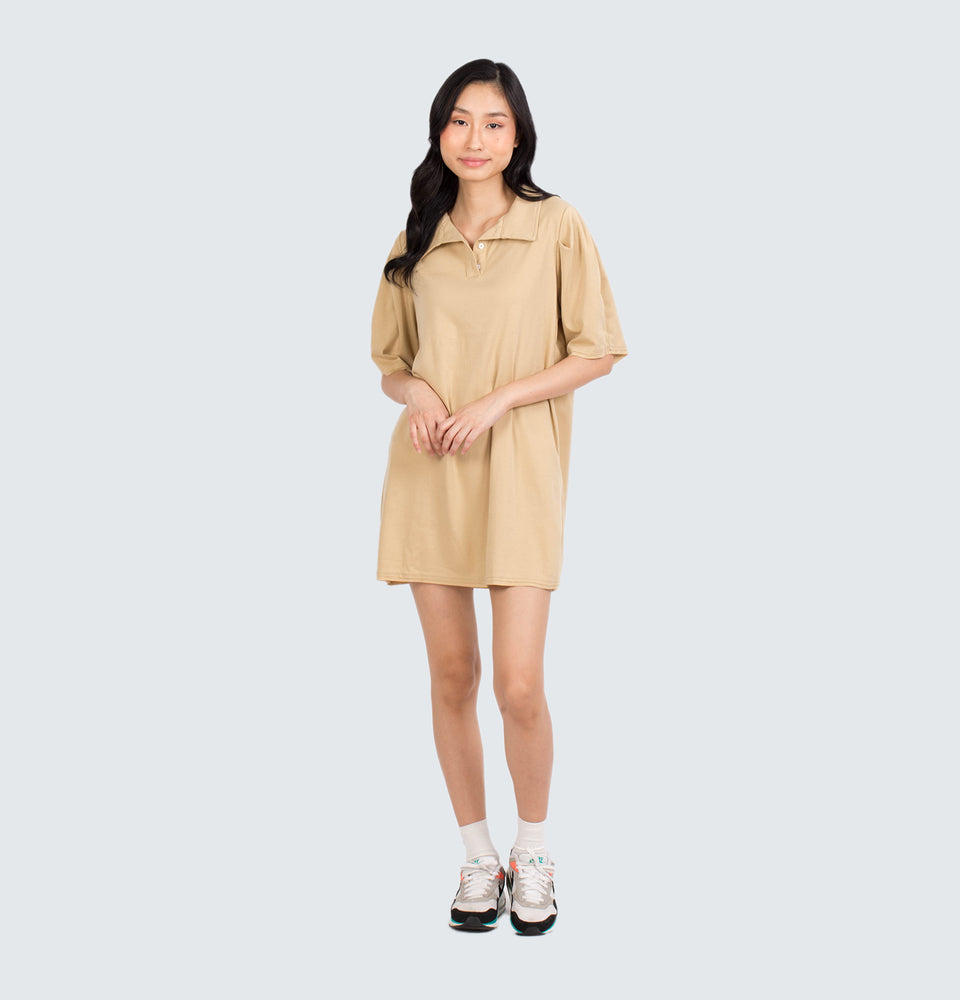 Shortsleeve Collared Dress with Side Pockets