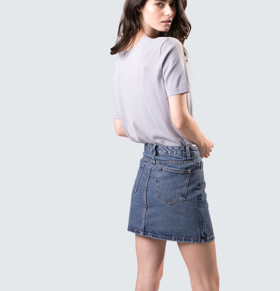 Ruth Denim Mini Skirt - Mantou Clothing