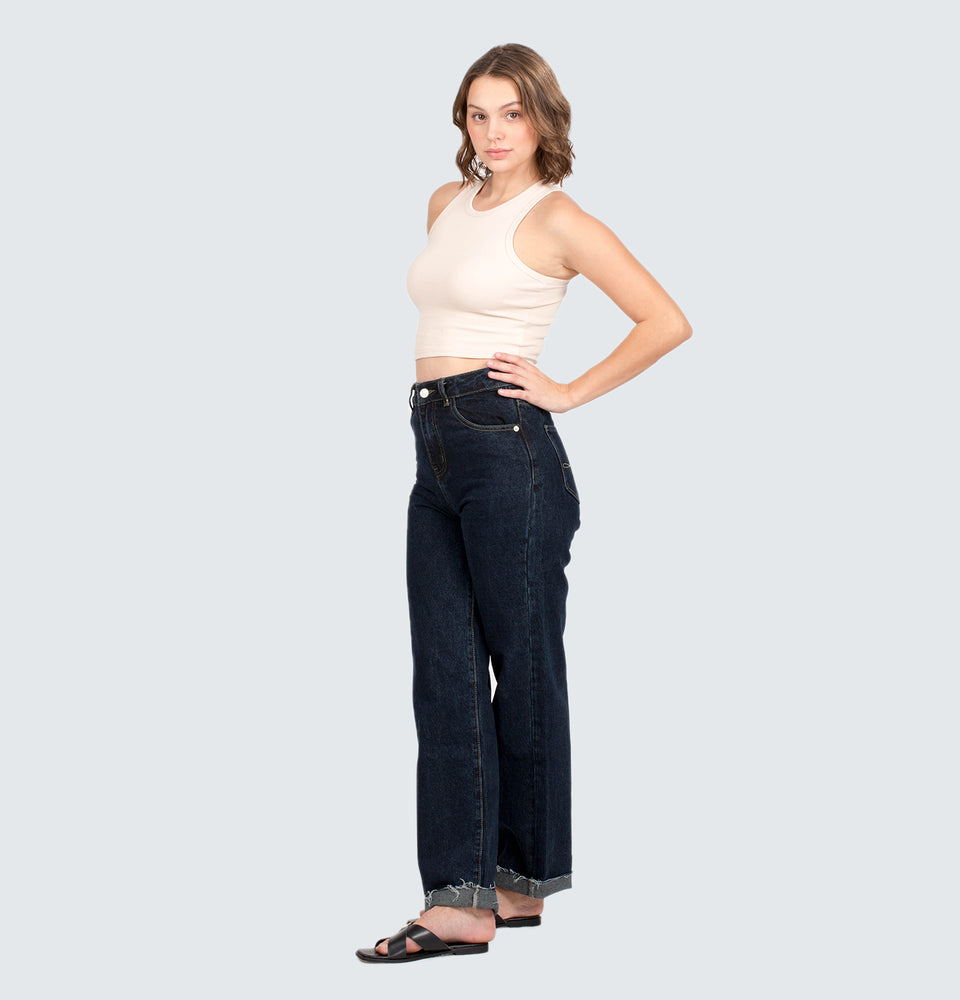 Nia Raw Hem Full Length Jeans