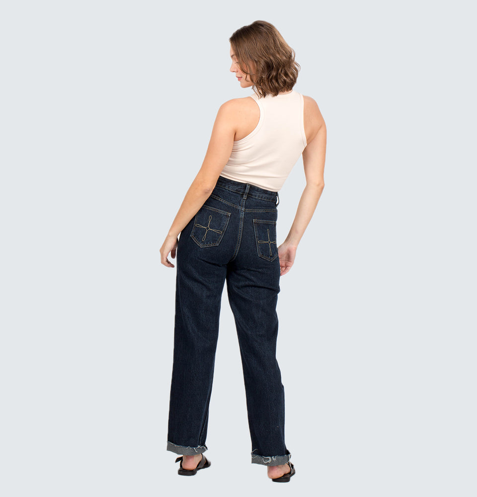 Nia Raw Hem Full Length Jeans