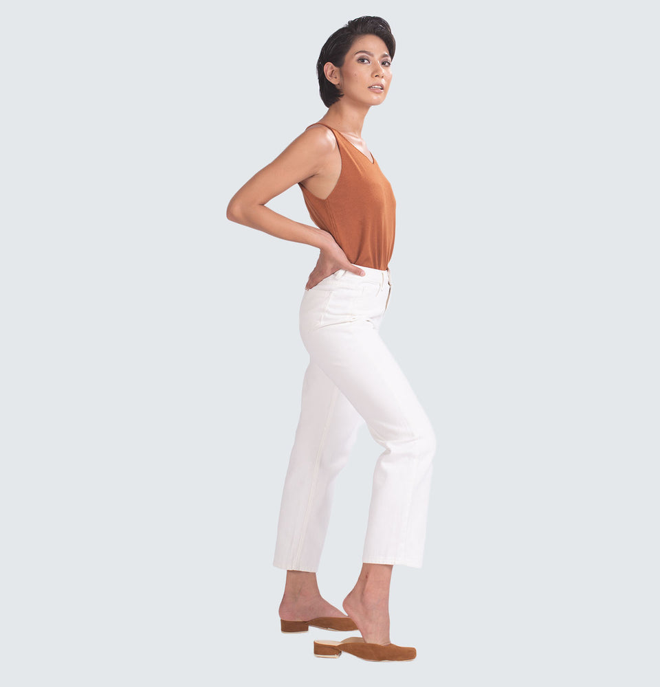 Ching Classic White Straight Leg Jeans