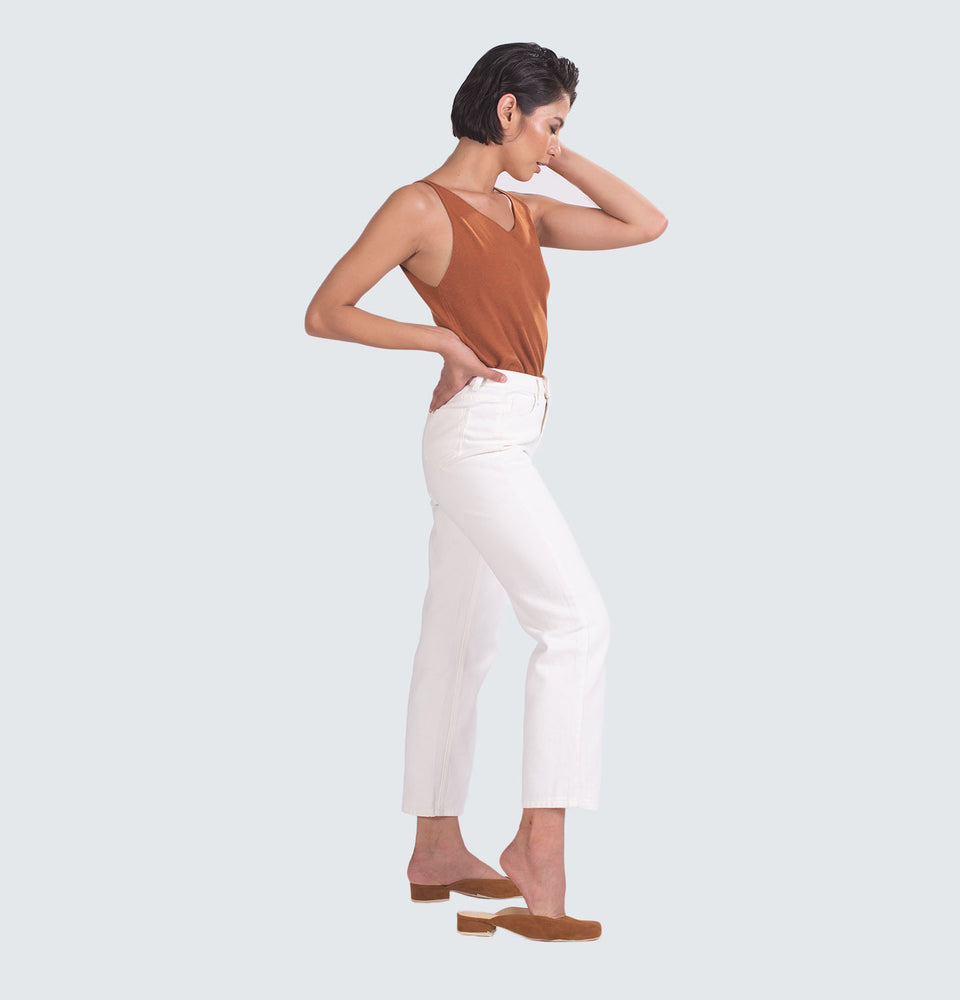 Ching Classic White Straight Leg Jeans