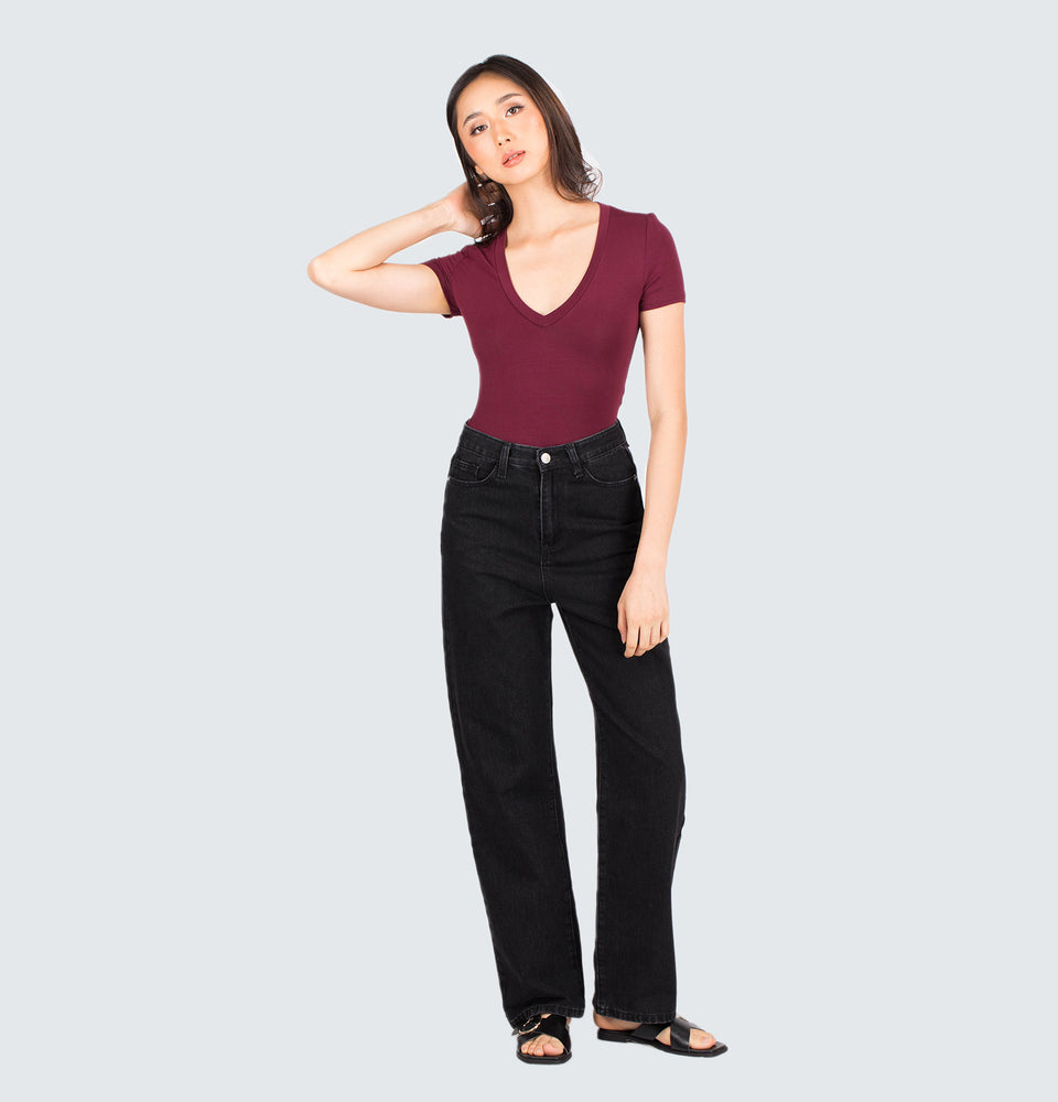 Raine Straight Leg Full Length Black Jeans