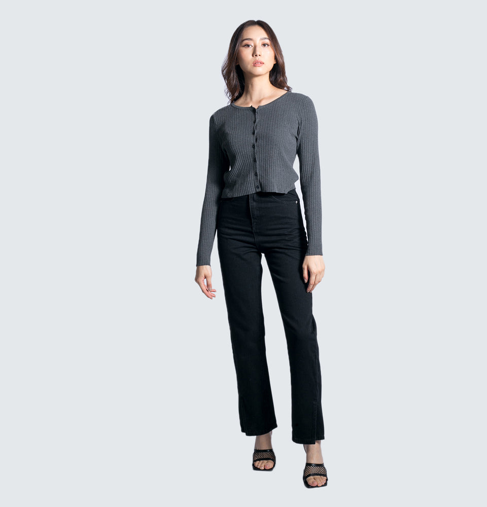 Amarah Crop Button Front Longsleeve - Mantou Clothing