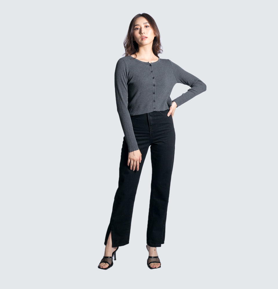 Amarah Crop Button Front Longsleeve - Mantou Clothing