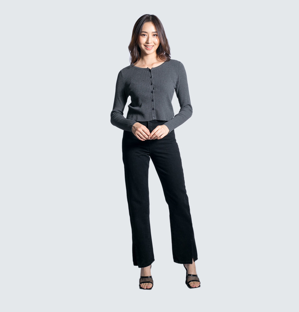 Amarah Crop Button Front Longsleeve - Mantou Clothing