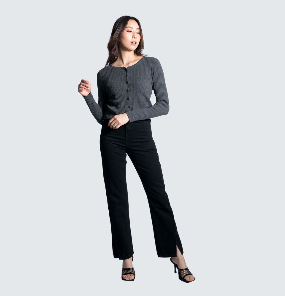 Amarah Crop Button Front Longsleeve - Mantou Clothing