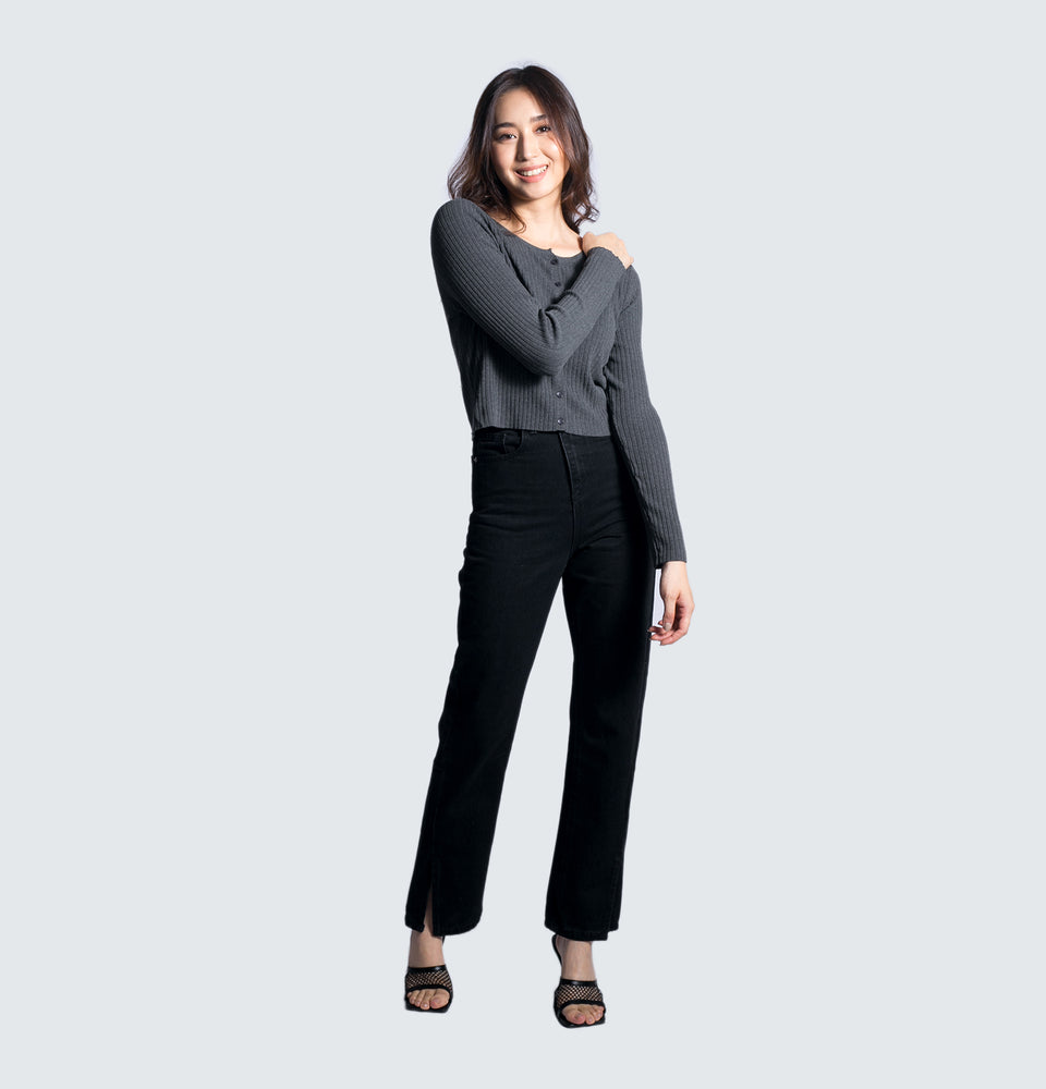 Amarah Crop Button Front Longsleeve - Mantou Clothing
