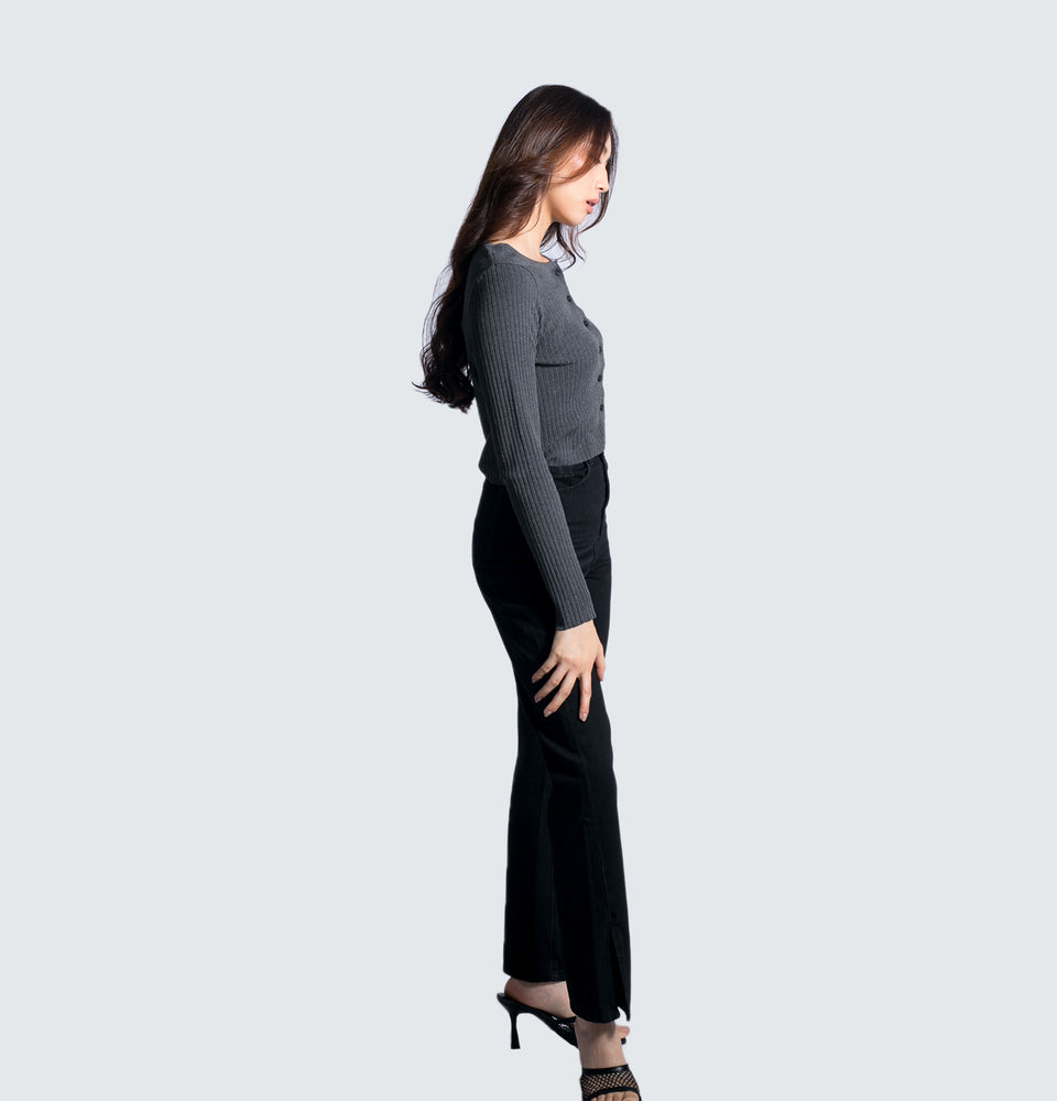 Amarah Crop Button Front Longsleeve - Mantou Clothing