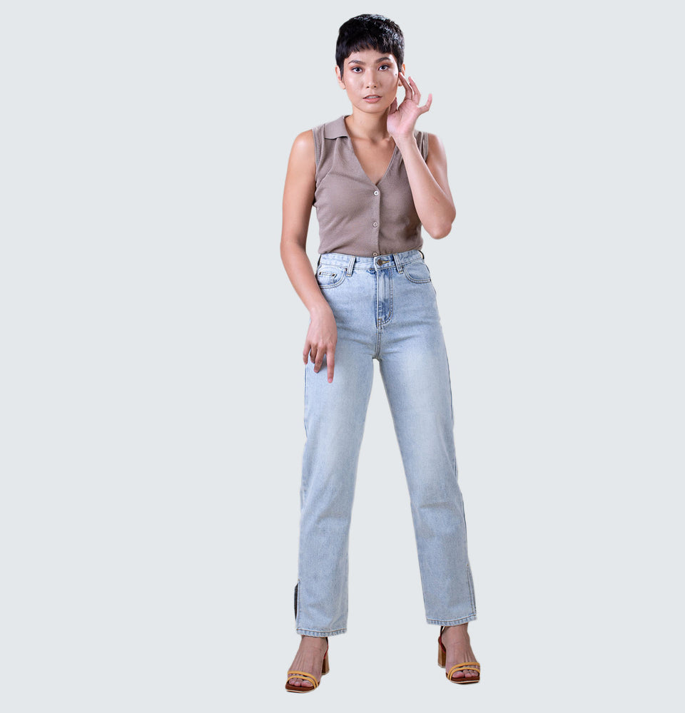 Adeline Straight Leg Jeans - Mantou Clothing