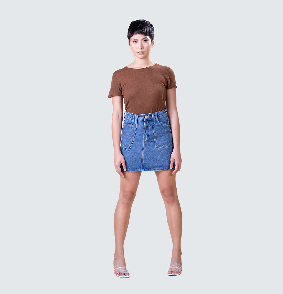 Wing Yan Denim Skirt - Mantou Clothing