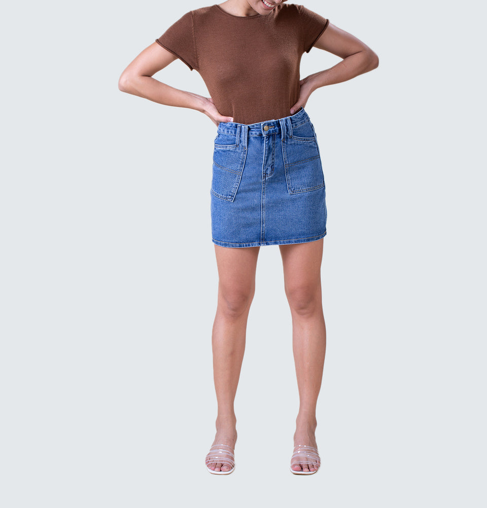 Wing Yan Denim Skirt - Mantou Clothing