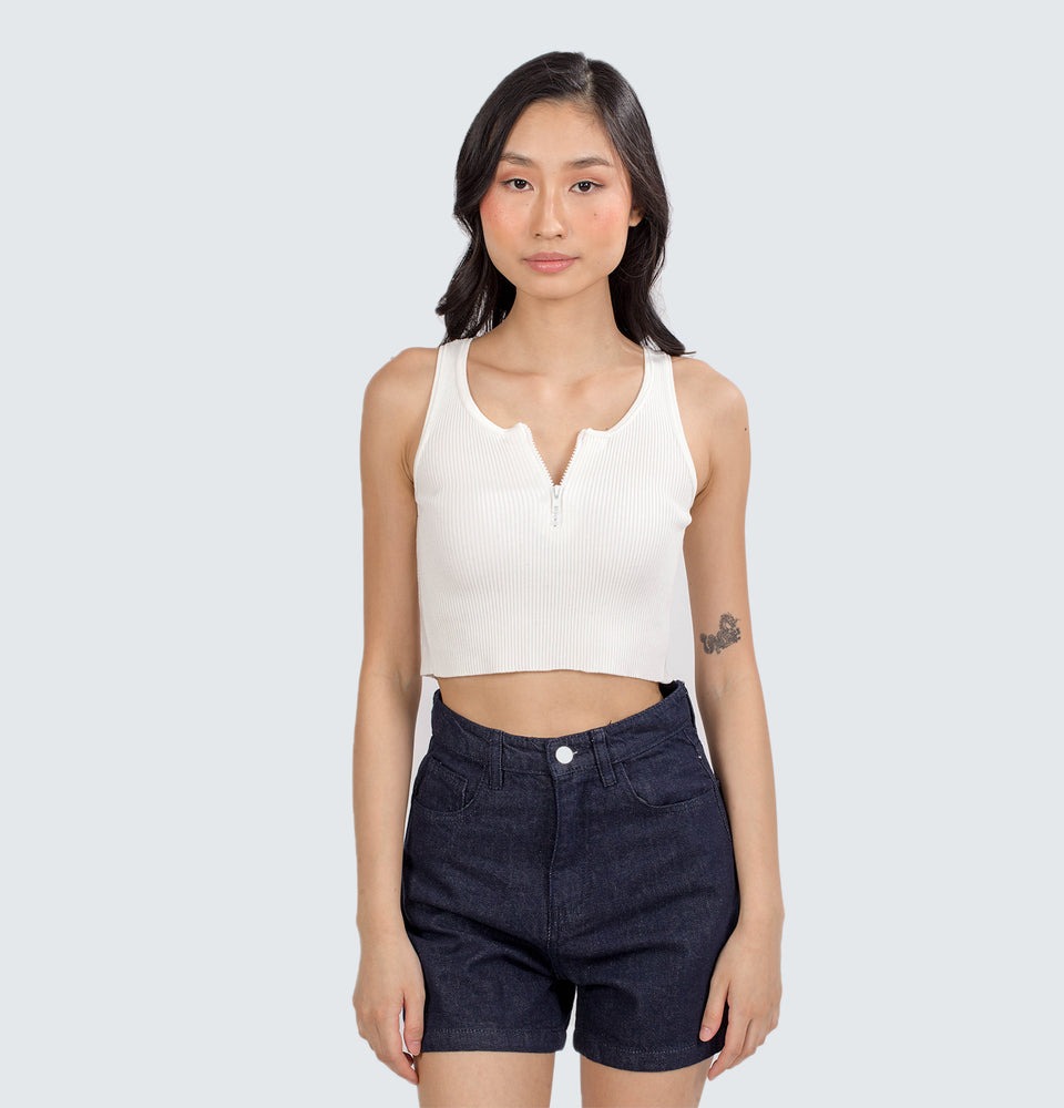 Yara Sleeveless Ribbed Crop Top