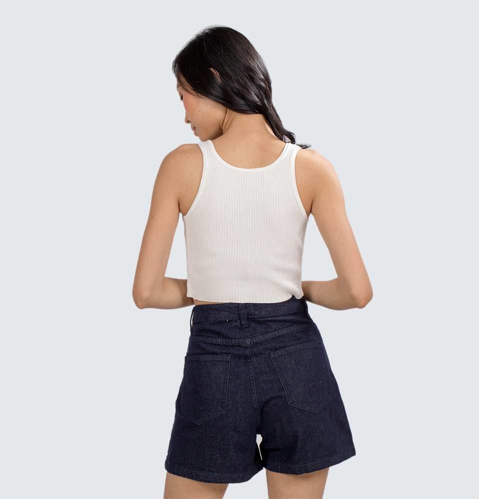 Yara Sleeveless Ribbed Crop Top